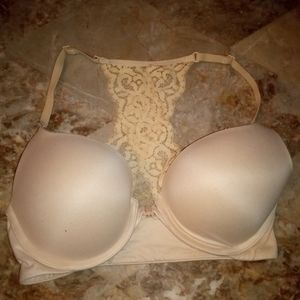 Body By Victoria's Secret Lace Racerback Beige Super Shape Bra Size 32D
